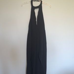 Black open back long jumpsuit. NWOT